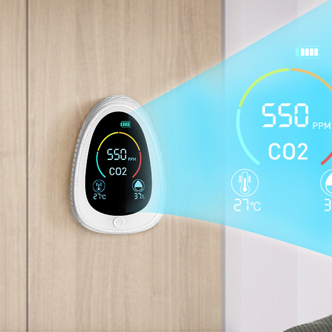 New LCD Display NDIRCO2 Sensor Portable WIFI CO2 Meter Carbon Dioxide Meter & Smoke Alarm Work With Tuya App