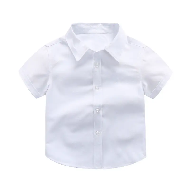 Summer Formal Kids Boys Gentlemen Shirt Casual Tops Clothes Child Baby Blouse Boy Cotton Short Sleeves Shirts T-shirt Clothing