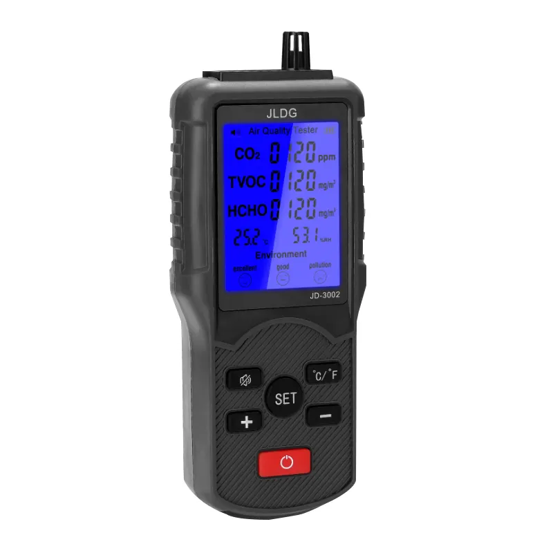 JD-3002 CO2 TVOC HCHO качество воздуха Измеритель влажности температуры монитора помощник тестер качества воздуха