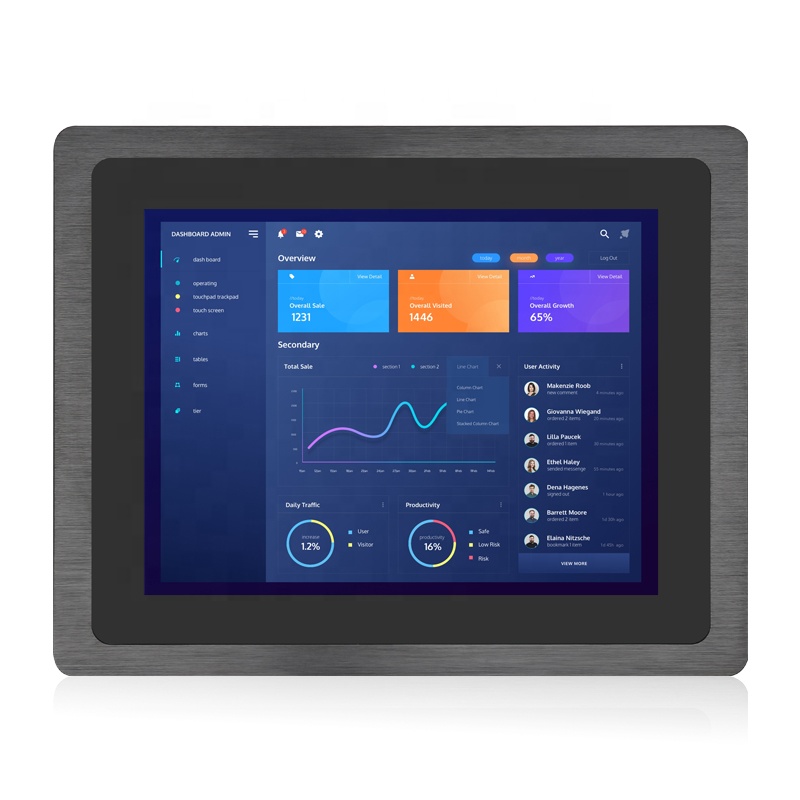 Touchthink 12 inch 1024*768 embedded pcap open frame non-touch industrial monitor for buses and kiosk applications