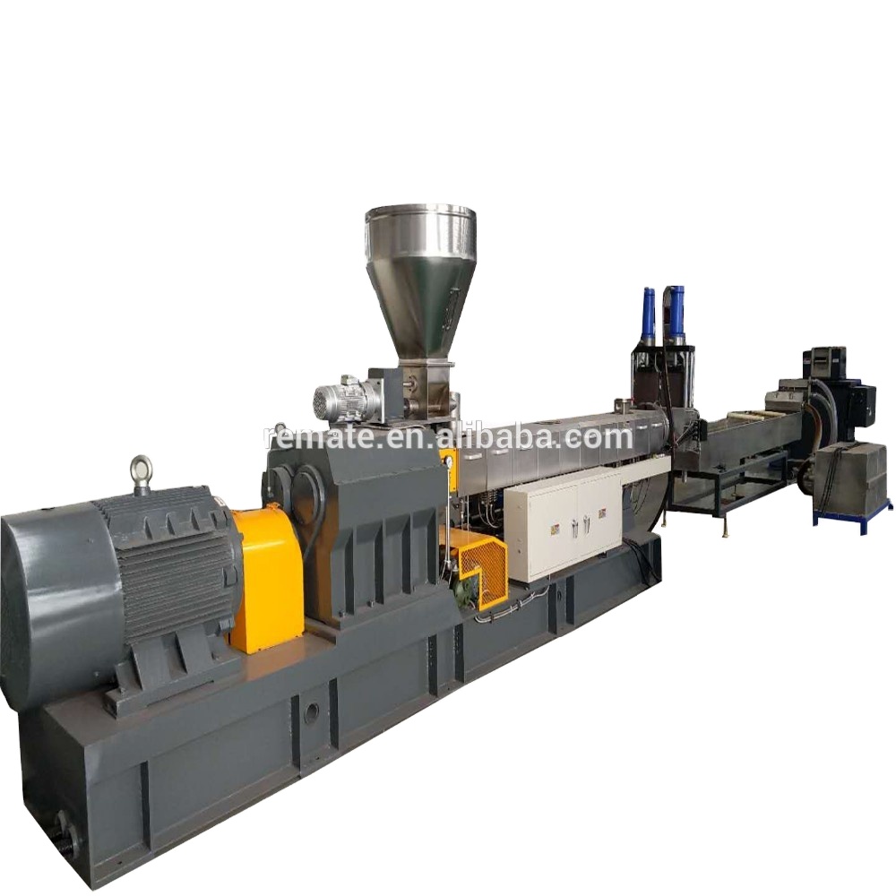 450kg stable and economic type twin screw extruder plastic PET bottle flakes pelletizing machine line from remate