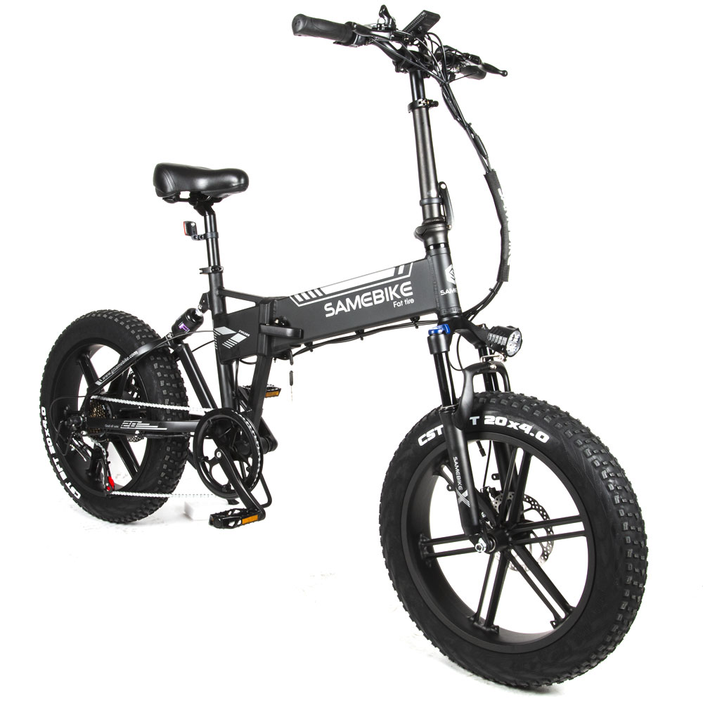 (В наличии в Великобритании) Samebike XWXL09 с толстыми покрышками 20 "из алюминиевого сплава, с подвеской, складная 48V / 10Ah литий-ионная аккумуляторная батарея для электрического велосипеда