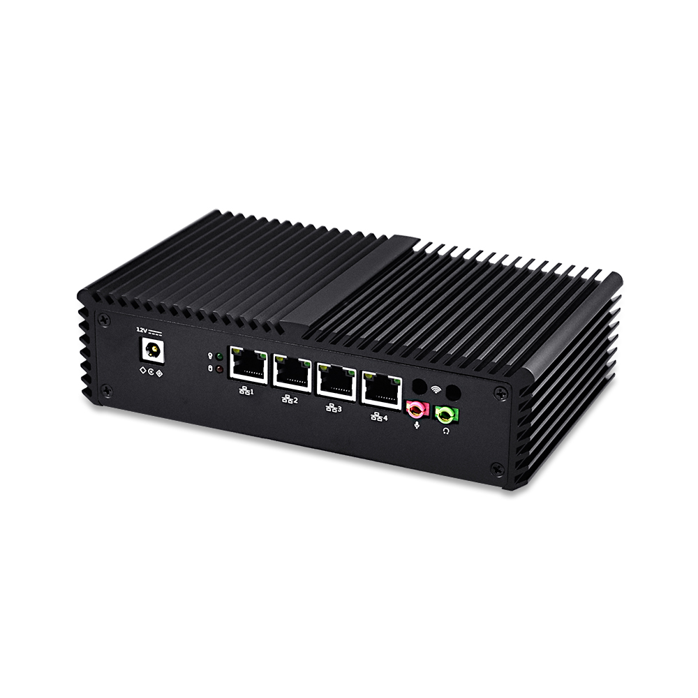 Мини-ПК Core i3 i5 i7 с 4-хкратным гигабитным LAN и последовательными портами RS232 для сборки маршрутизатора брандмауэра Qotom мини-ПК без вентилятора X86