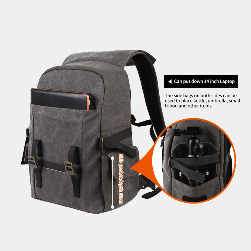 OEM Waterproof Camera Bag Canvas Custom Colorful Dslr Camera Bags Customization DSLR SLR Digital Camera Bag Backpack
