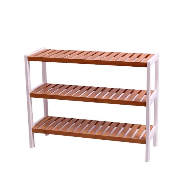 Shoe Racks High Sale 3 Tier Modern Wooden Bamboo Shoes Rack Stand For Home Slippers