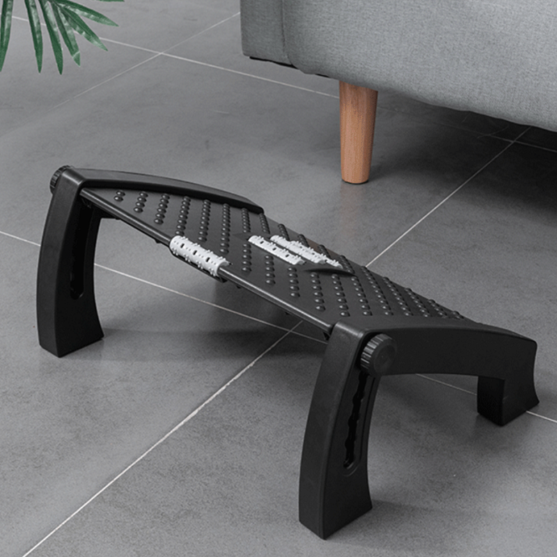 Durable Black Solid Color Adjustable Under Desk Ergonomic Function Foot Rest For Home Office