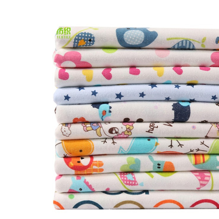 printing cotton lycra fabric Digital Printed with customs cartoon cotton fabric for baby clothing