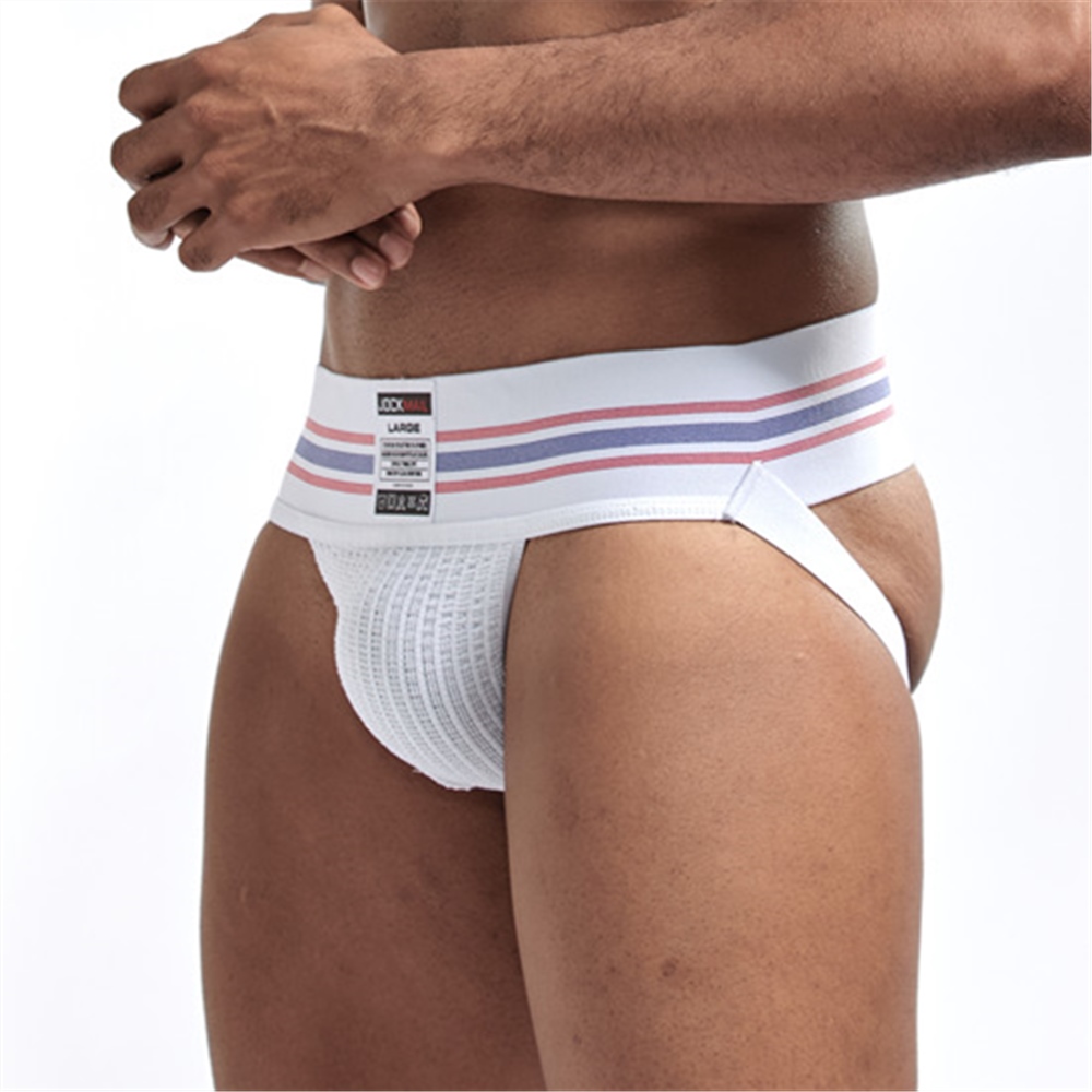 Трусы-боксеры JOCKMAIL мужские с широким поясом, пикантное нижнее белье для геев, страсти, белые