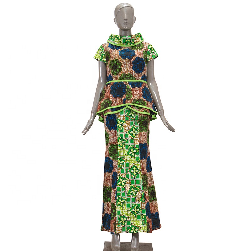 MANNI Plus Size Maxi Dress for Women Casual Summer Sundress Green Ankara Dresses For Ladies