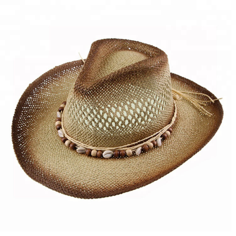 Wholesale gangster straw panama cowboy hat Raffia hat men for riding