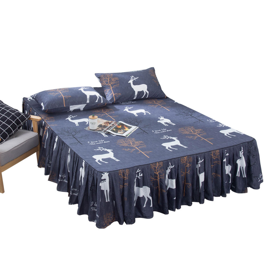 Bedskirt Dust Ruffles Bed Frame Cover Wrap Around Ruffled Bed Skirt With Adjustable Elastic Belt
