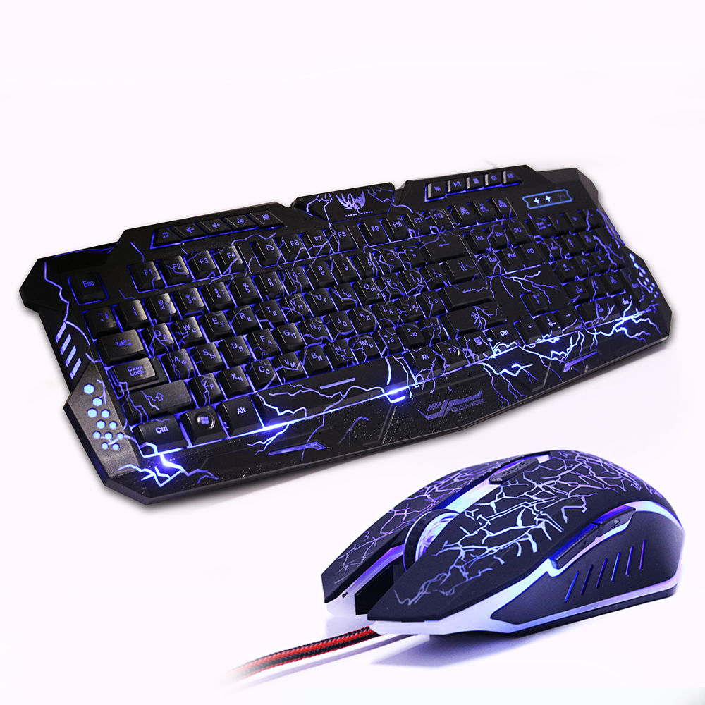 Игровая мышь Combo USB проводная светодиодная подсветка Водонепроницаемая Rgb Механическая игровая клавиатура