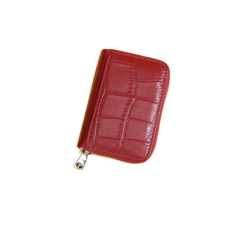 Leather organ card bag new multi - position degaussing card clip RFID credit card set stone - grained wallet