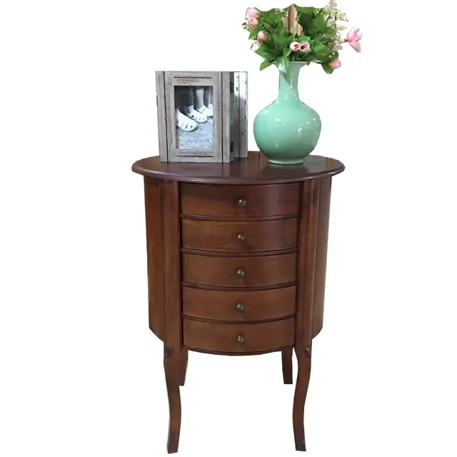 Vintage Antique Wood Sewing Cabinet End Table Nightstand Federal Style Decor for Living room Bedroom