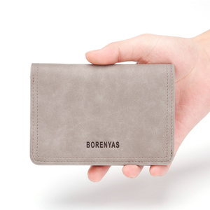 Handmade natural leather slim wallet for men and women vegetable magnet closure tanned leather ultra thin wallets