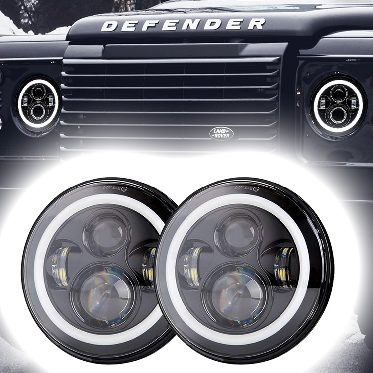7 дюймов светодиодные фары для Land Rover Defender аксессуары Halo светодиодная подсветка для Land Rover Defender 110 аксессуары 90 деталей