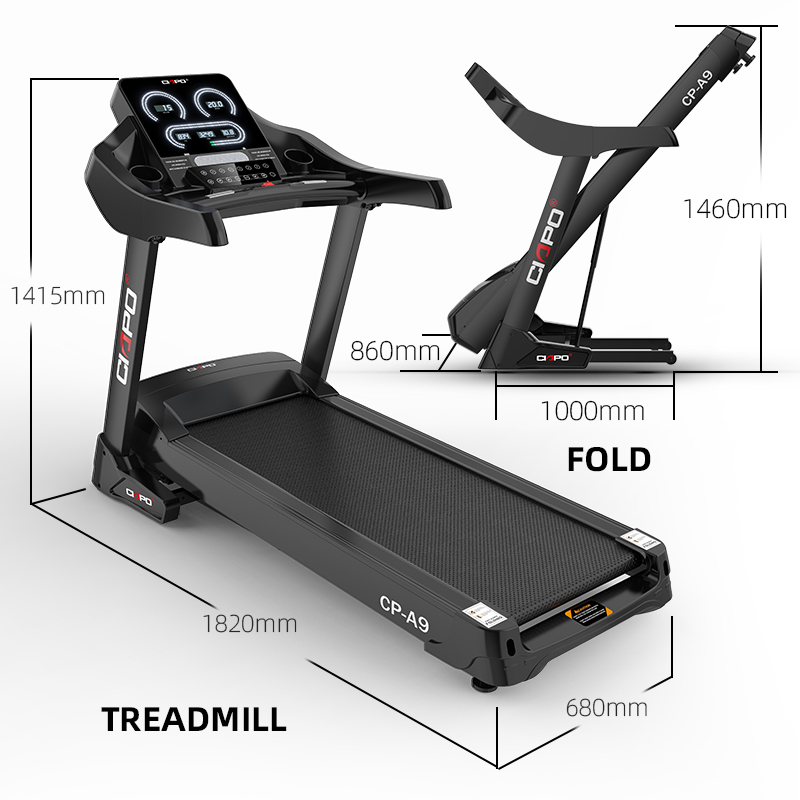 Motorized Treadmill CIAPO CP-A9 New Arrivals Commercial Gym Equipment Running Machine Folding Electric Motorized Treadmill