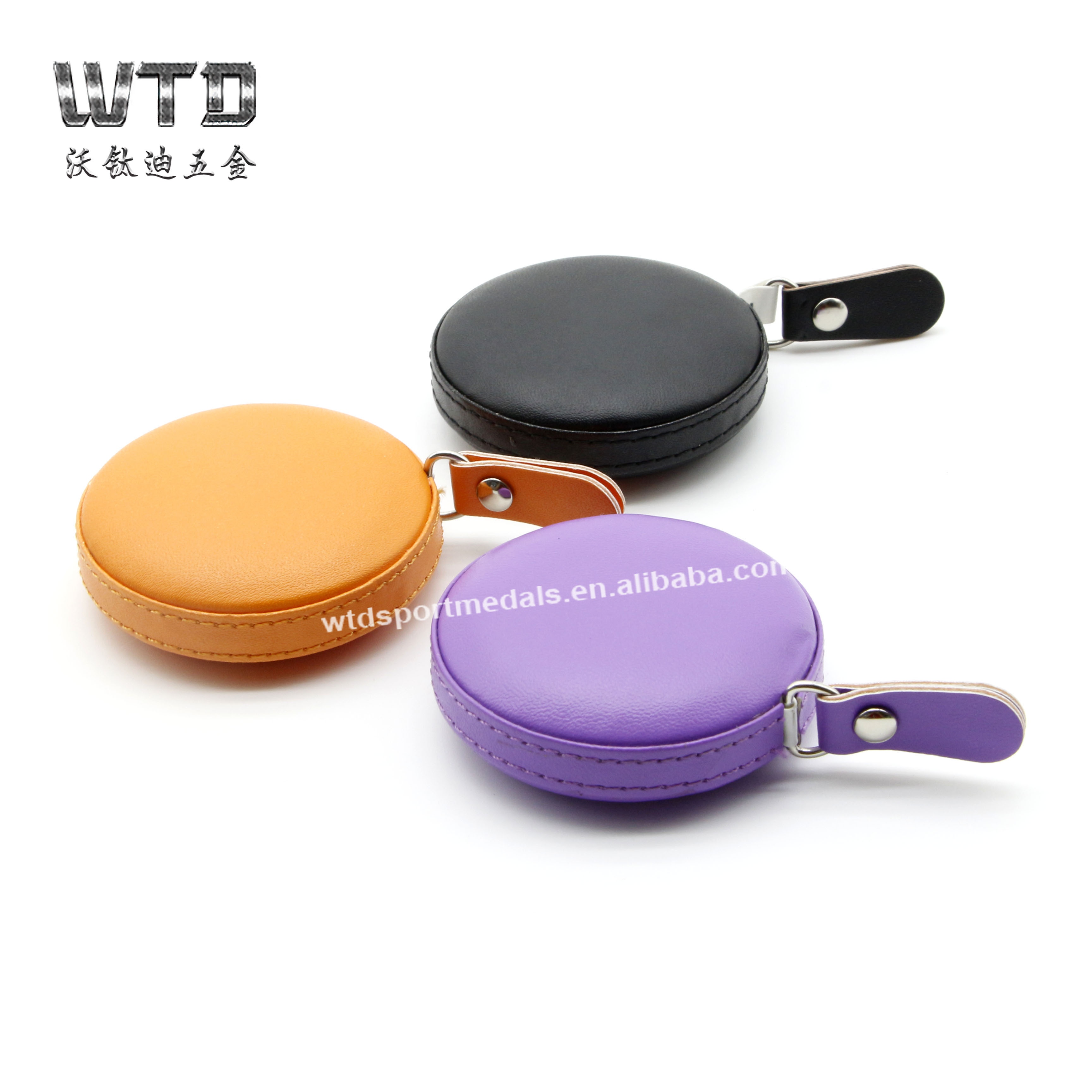 2021 New product Wholesale PU Leather Custom Tape Measure Retractable With Logo Design