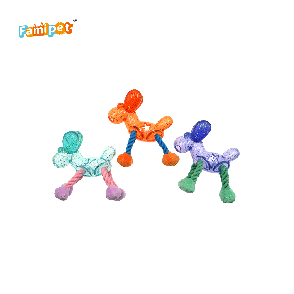 Competitive Price Ultra-Durable Repeatable Dog Shape TPR Dog Toy