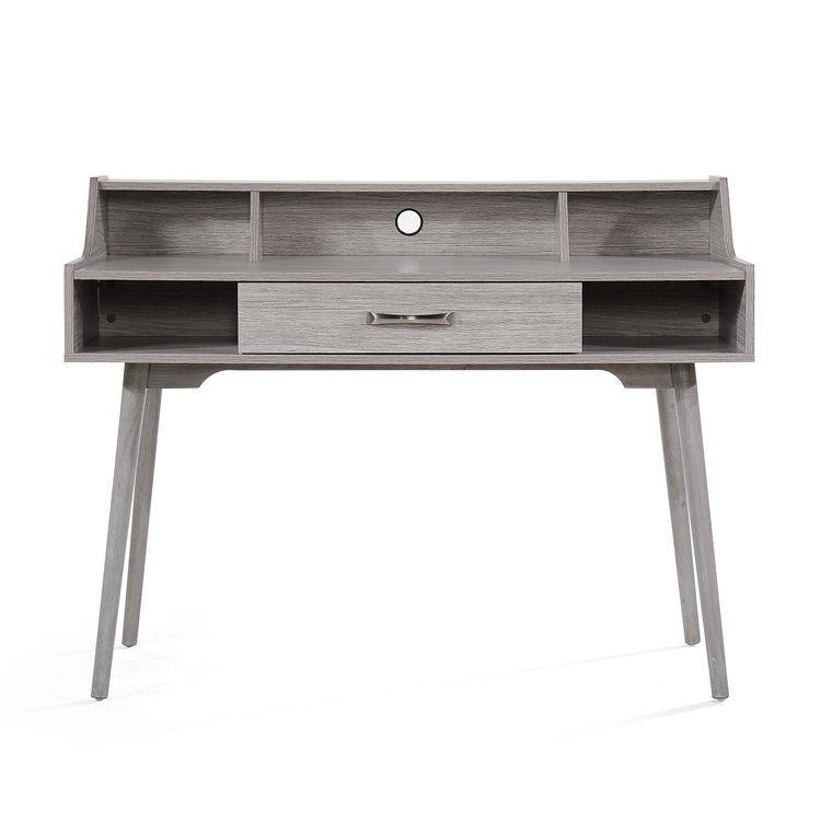 Mid Century Modern Grey Oak Finished Fiberboard Home Office Desk