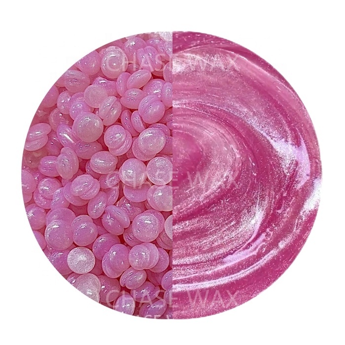 Chase Wax Professional Depilatory Wax Manufacturer Pink Shimmer Rosin Free Premium Hard Wax for Wholesale