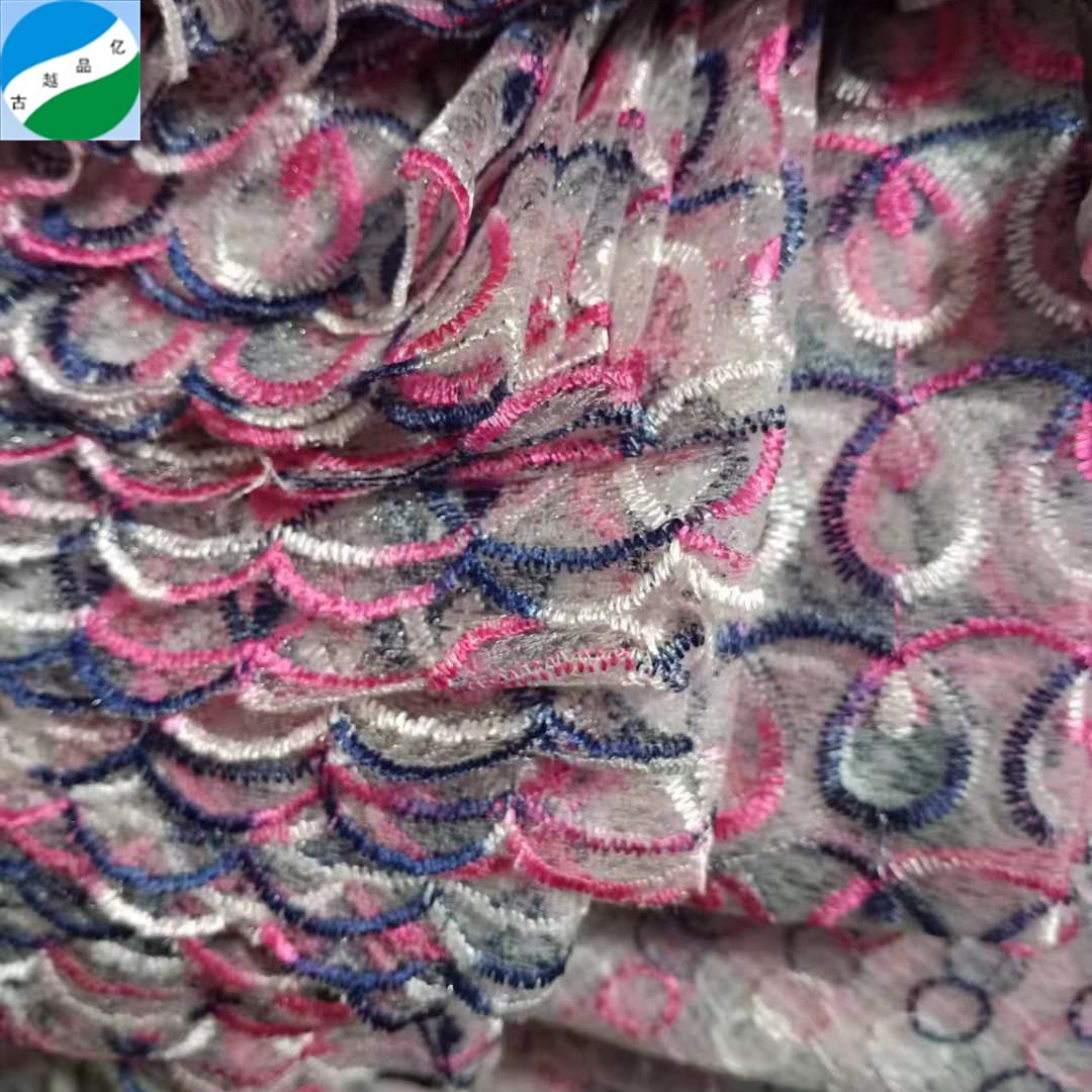 high quality spider mesh embroidery lace fabric stock fabric