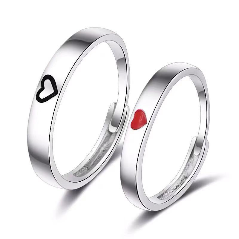 Love Heart Couple Rings Romantic Simple Engagement Gifts Fine Wedding Couples Jewelry