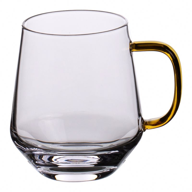 Custom wholesale OEM label glass coffee mug heat resistant customized 54cl with hammered surface