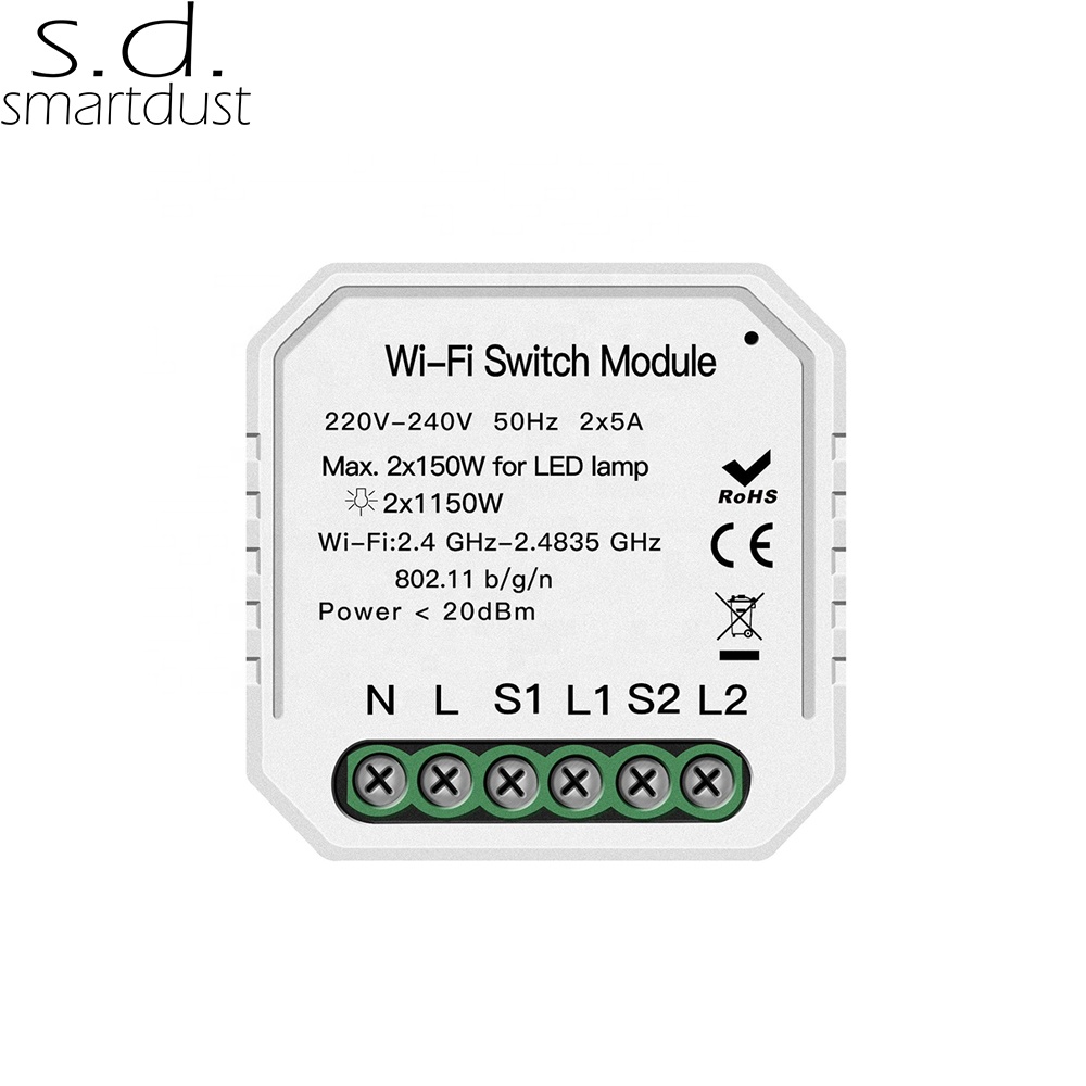 Смарт Wi-Fi пульт дистанционного управления Smartdust, беспроводные релейные переключатели, модуль чипа TUYA, светорегулятор