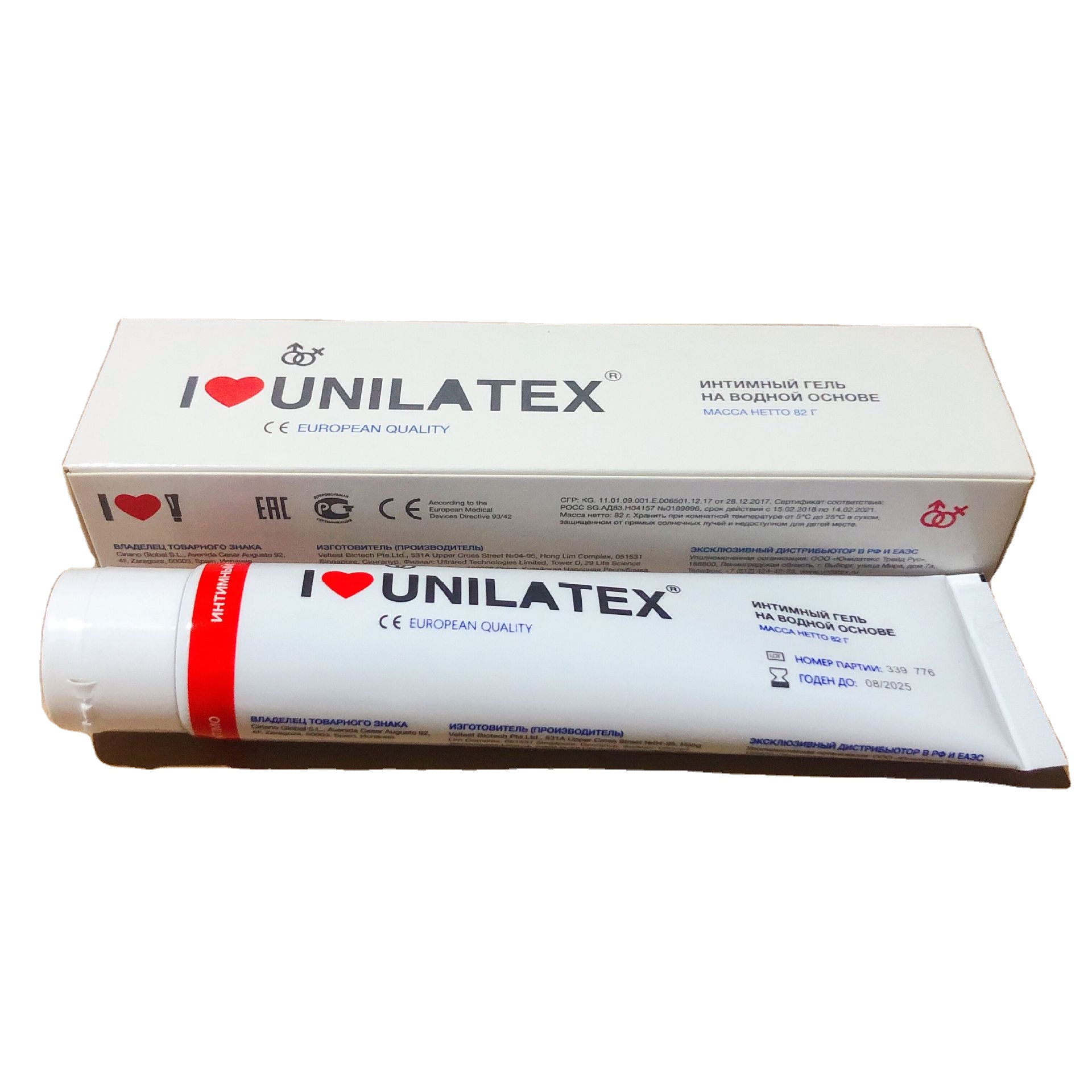 Посылка в виде трубки UNILATEX, суперсмазанная личная смазка, гель для секса для женщин