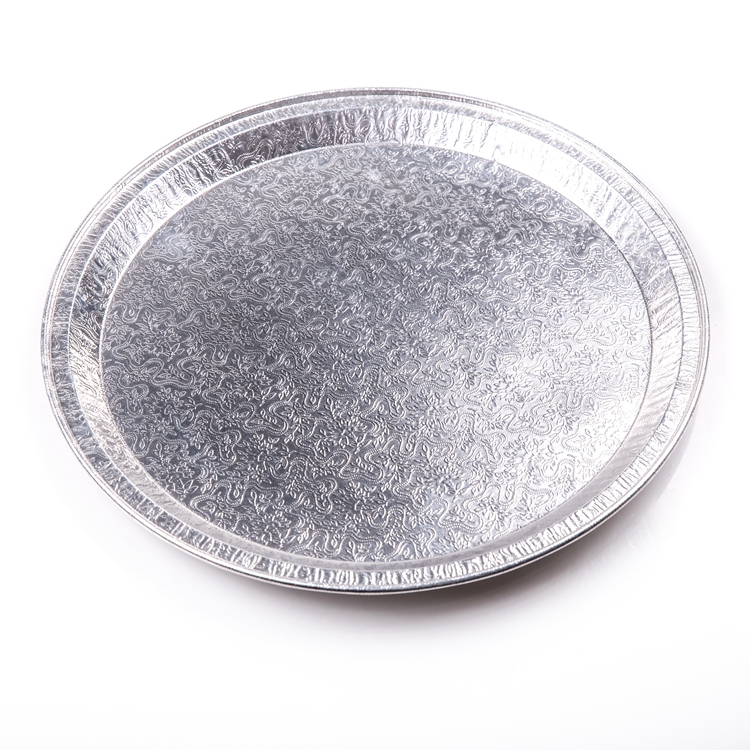 Work home packing product disposable food box round food serving turkey chicken baking tray 1800ML aluminum foil trays container
