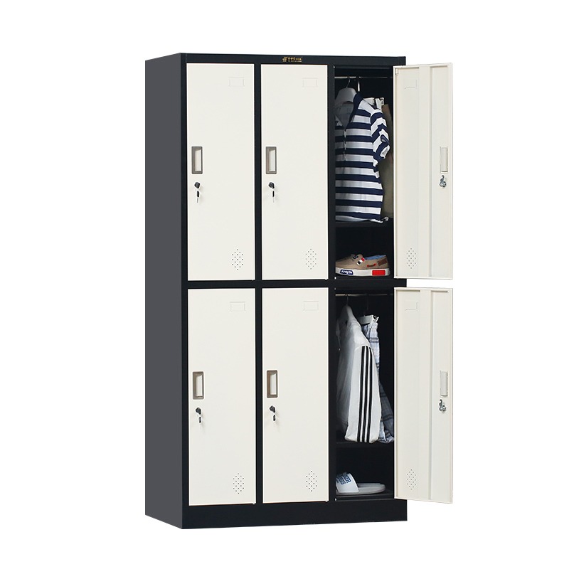 6 door black frame white with key lock lockers metal preci cabinet
