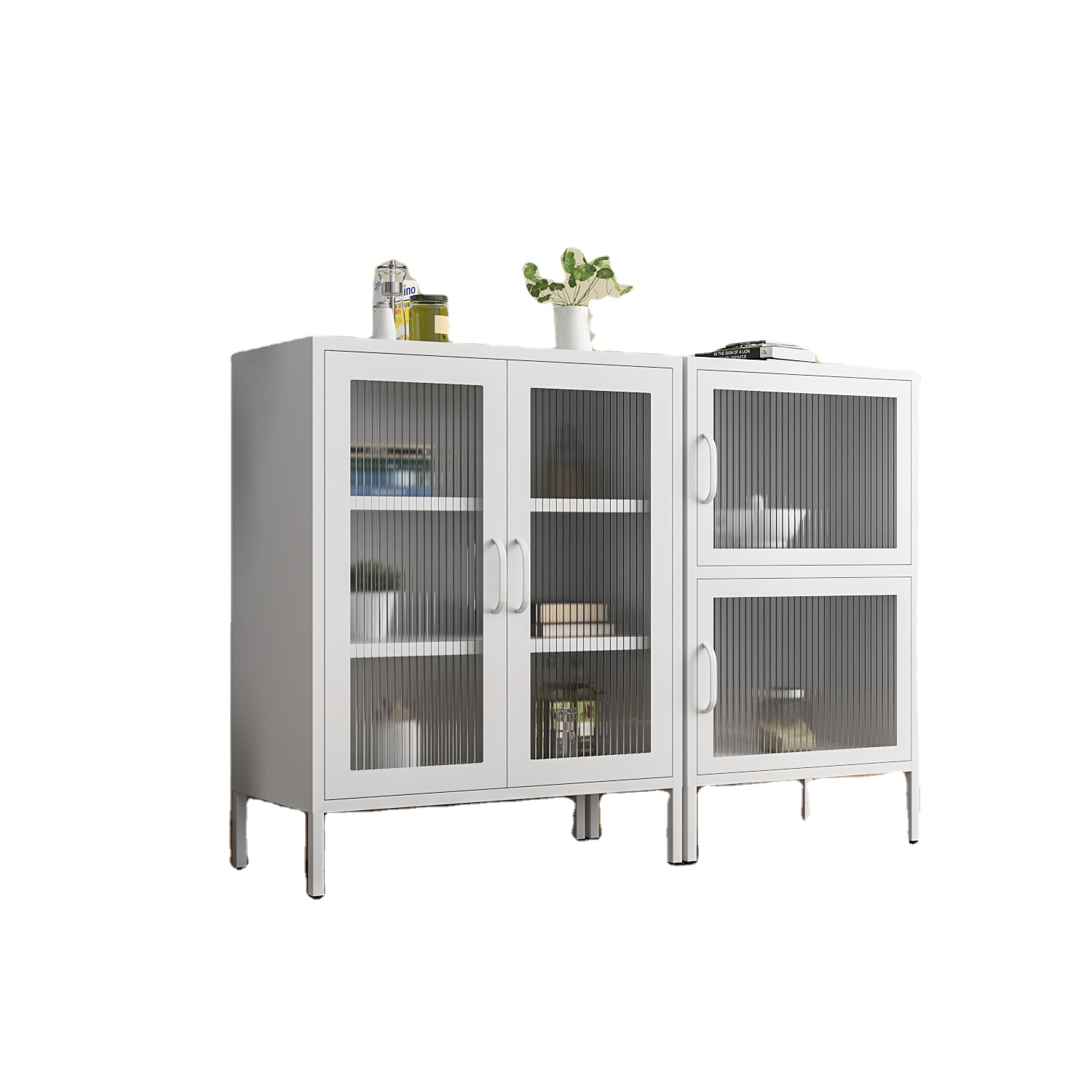 Combination Home Cabinet with Glass Pattern Versatile Furniture for Living Room Bathroom Hotel Hall Home Bar School Hospital