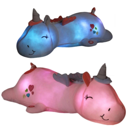 60CM Cute LED Light Unicorn Pillow Unicorn Plush Toys Lovely Luminous Animal Stuffed Dolls