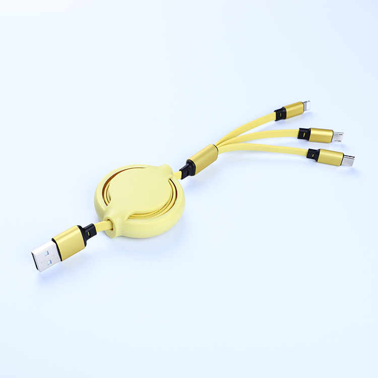 Custom Logo Universal Retractable 3 in 1 Multi Multiple 3in1 USB Charging Charger Cable for Mobile Phone