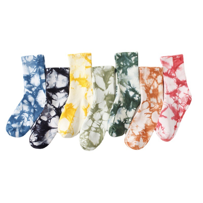 Funny tye dye kid socks cotton fashion crew tie dye girls boys socks for wholesale