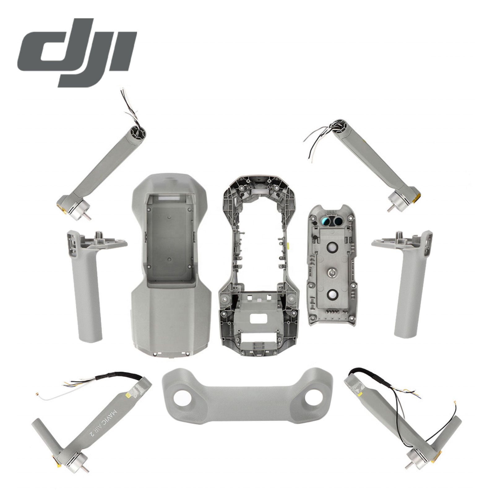 В наличии, DJI Mavic Air 2, корпус Корпуса, верхняя средняя рамка, нижняя часть для Mavic Air 2, запасные части для замены и ремонта