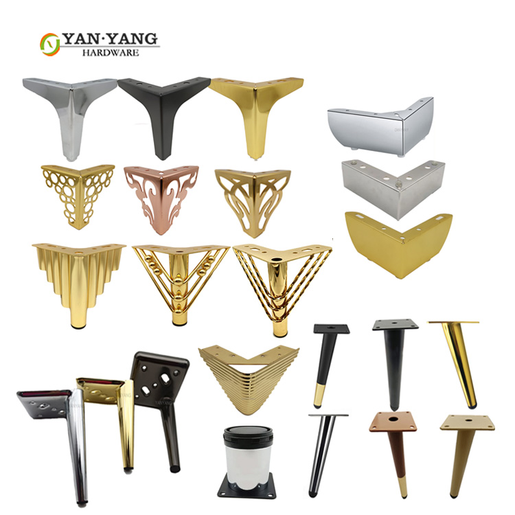 YANYANG iron sofa legs Factory 150mm 6inch Metal Living Room Parts Golden Furniture Couch Leg For bed