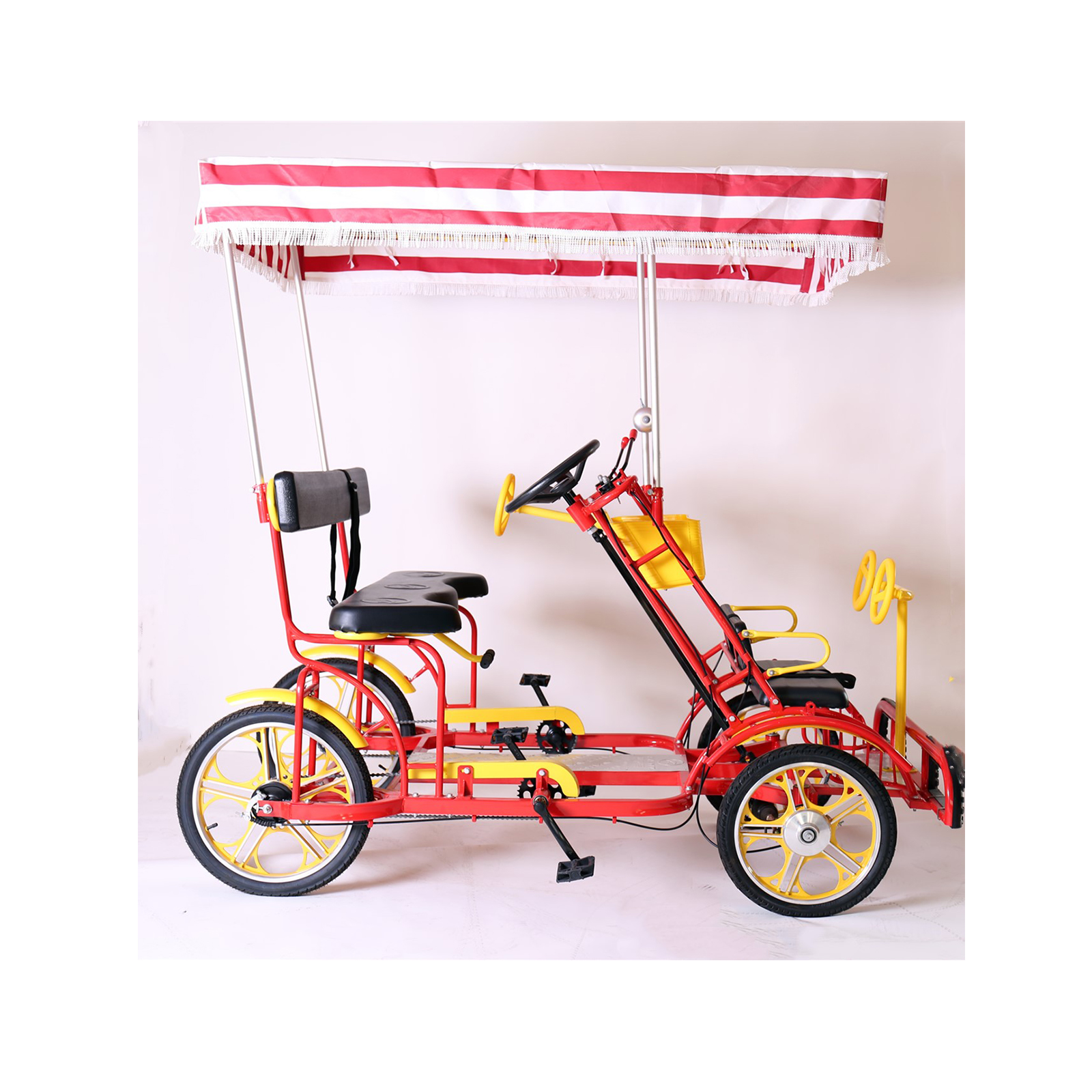 Customized High-quality Two-person Sightseeing Four-wheel Tandem Bicycle