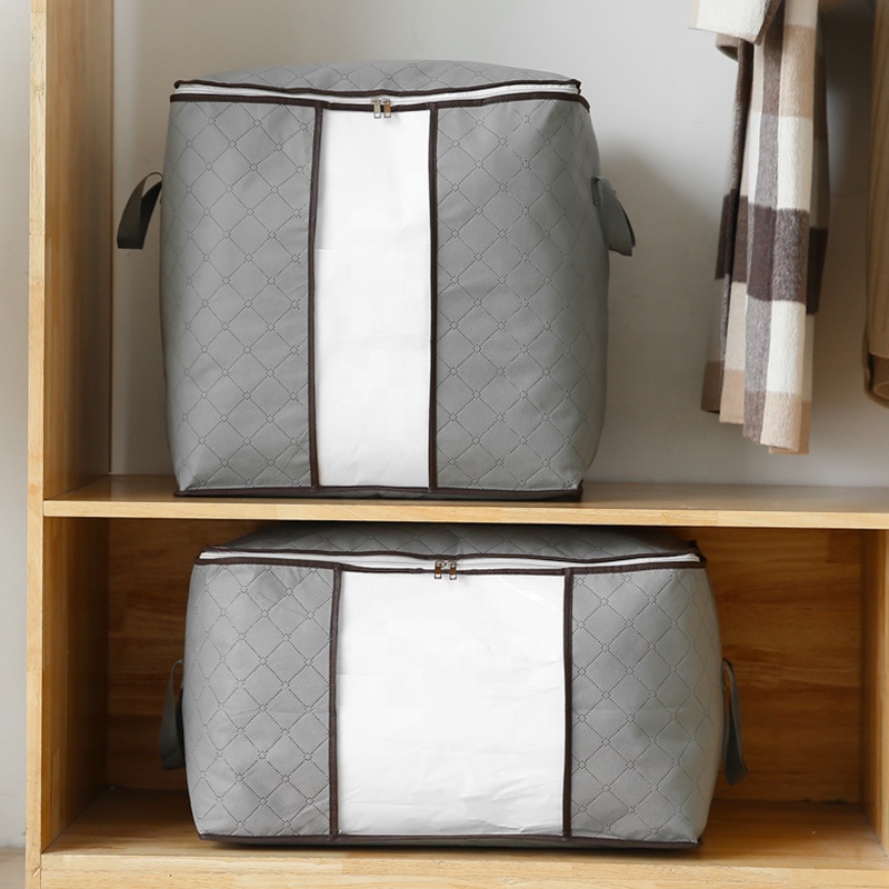 Clothes Storage Bag Large Capacity Organizer with Reinforced Handle Thick Fabric for Comforters