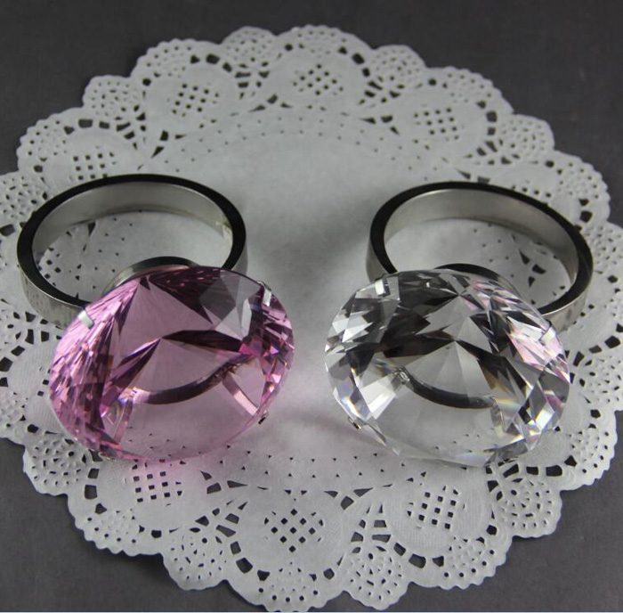 Glass crystal diamond wedding napkin ring MH-00176B