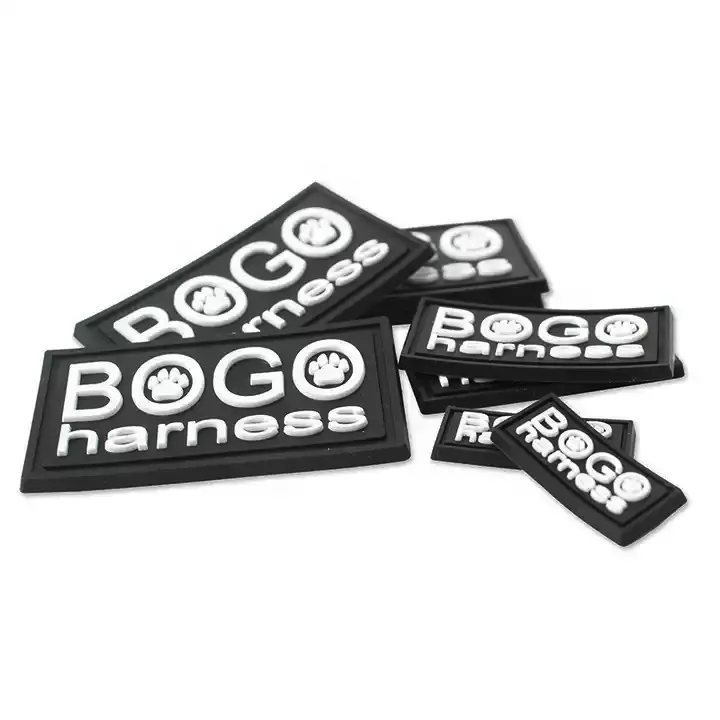 Sew On Embossed Custom Private Brand Name 3d Logo Garment Soft Pvc Rubber Patch Labels for Clothing