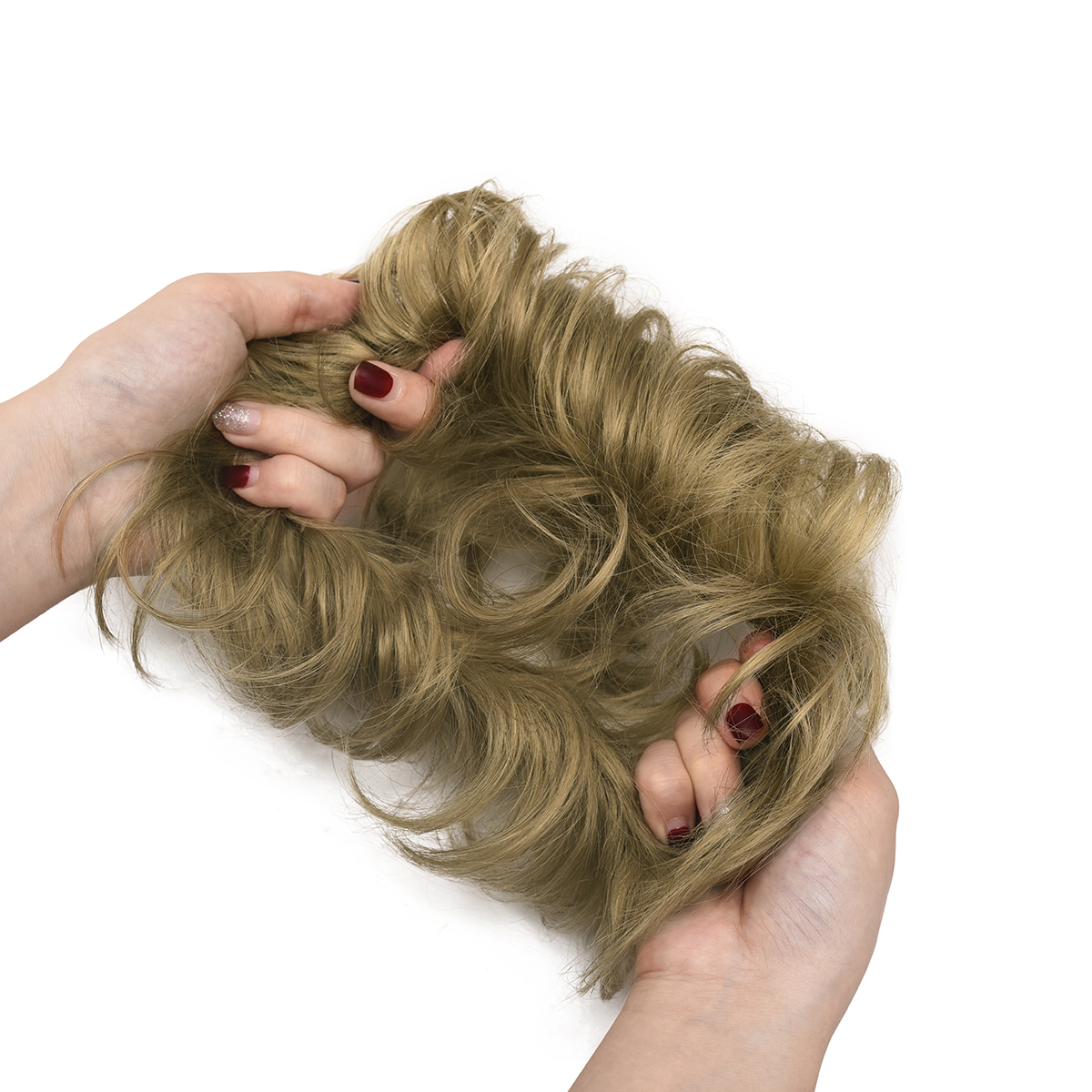 High Quality Girls Scrunchie Chignon Hair Bun With Rubber Band Synthetic Hair Ring Wrap On Messy Hair Bun Ponytails