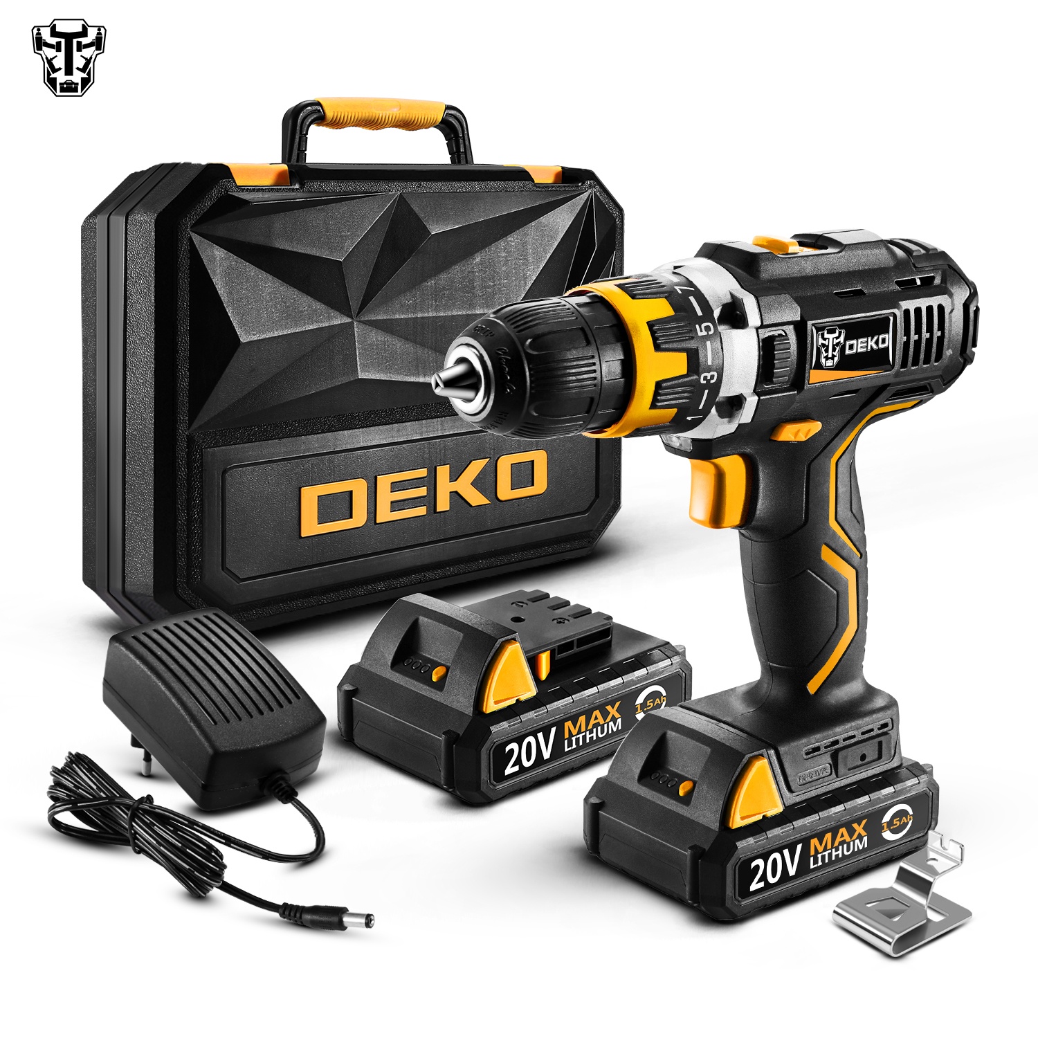 DEKO GCD20DU2 SET4 20V электрическая отвертка аккумуляторная дрель DC литий-ионный аккумулятор 1/2 дюйма 2-Speed Max 35 мм древесины электрическая дрель