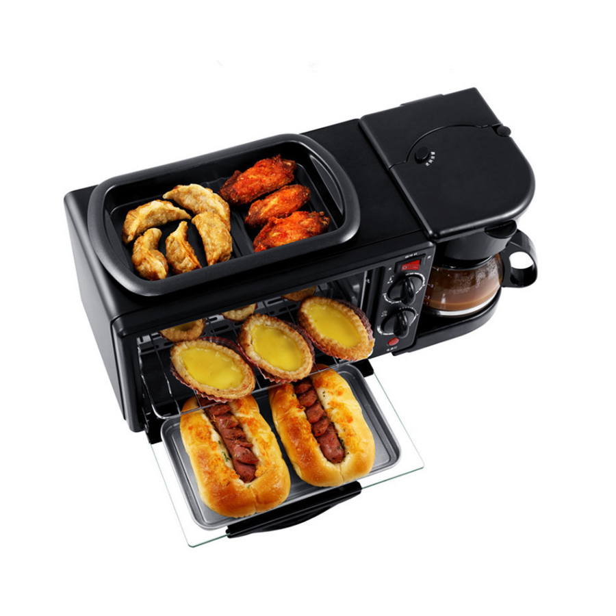 New Design 2021 Multi Home Use Breakfast Machine With Toast Oven Electric Coffee Maker 3 in 1 Breakfast Maker