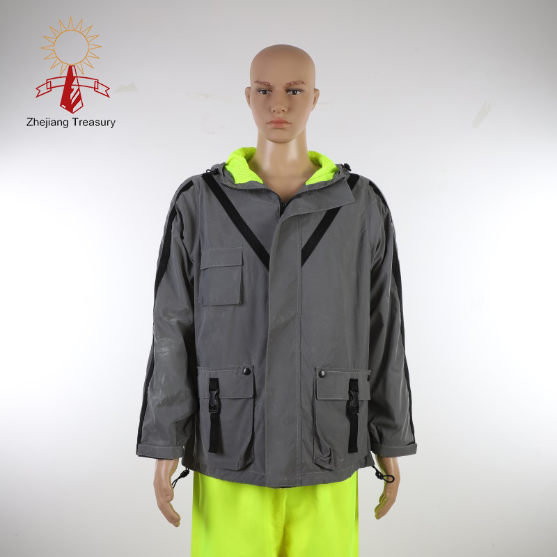 High Visibility Reflective Safety Jacket Construction Hi Viz Work Shirts with Pocket for Men