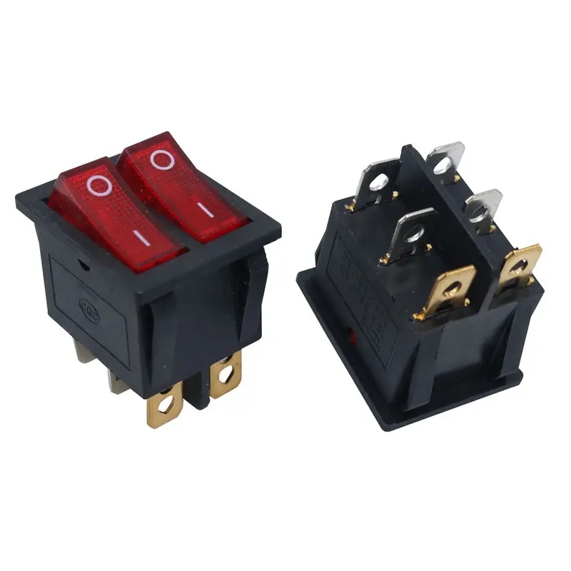 Big current 30A waterproof IP67 12V 24V rocker switches transparent shell red green white DPST on-off high quality switches