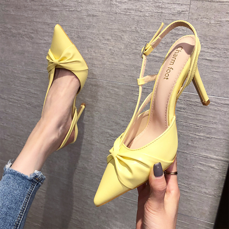 2021 new ladies single shoes with pointed toes thin heels side hollowed-out high-heeled shoes sexy women's pumps