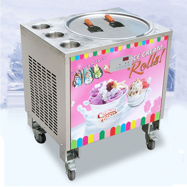 New arrival machines double pan fried ice cream rolls multi functional frozen yogurt ice cream machine