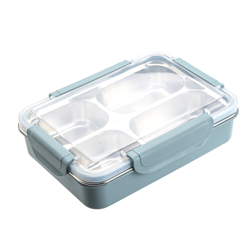 Прямоугольный детский Ланч-бокс Bento из нержавеющей стали с 4 отделениями, детский пищевой контейнер
